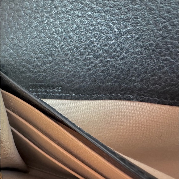 Chloé Black Leather Wallet with Gold Accent